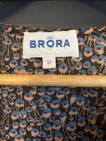Brora Brown Patterned Short Sleeved Dress UK Size 10 - Ava & Iva