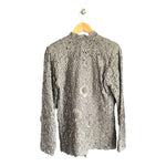 Vintage Silver Grey Embroidered Long Sleeved Jacket UK Size 16 - Ava & Iva