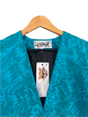 Liz Lippiatt Ethnic Print Single Breasted Jacket Turquoise Size 16/18 - Ava & Iva