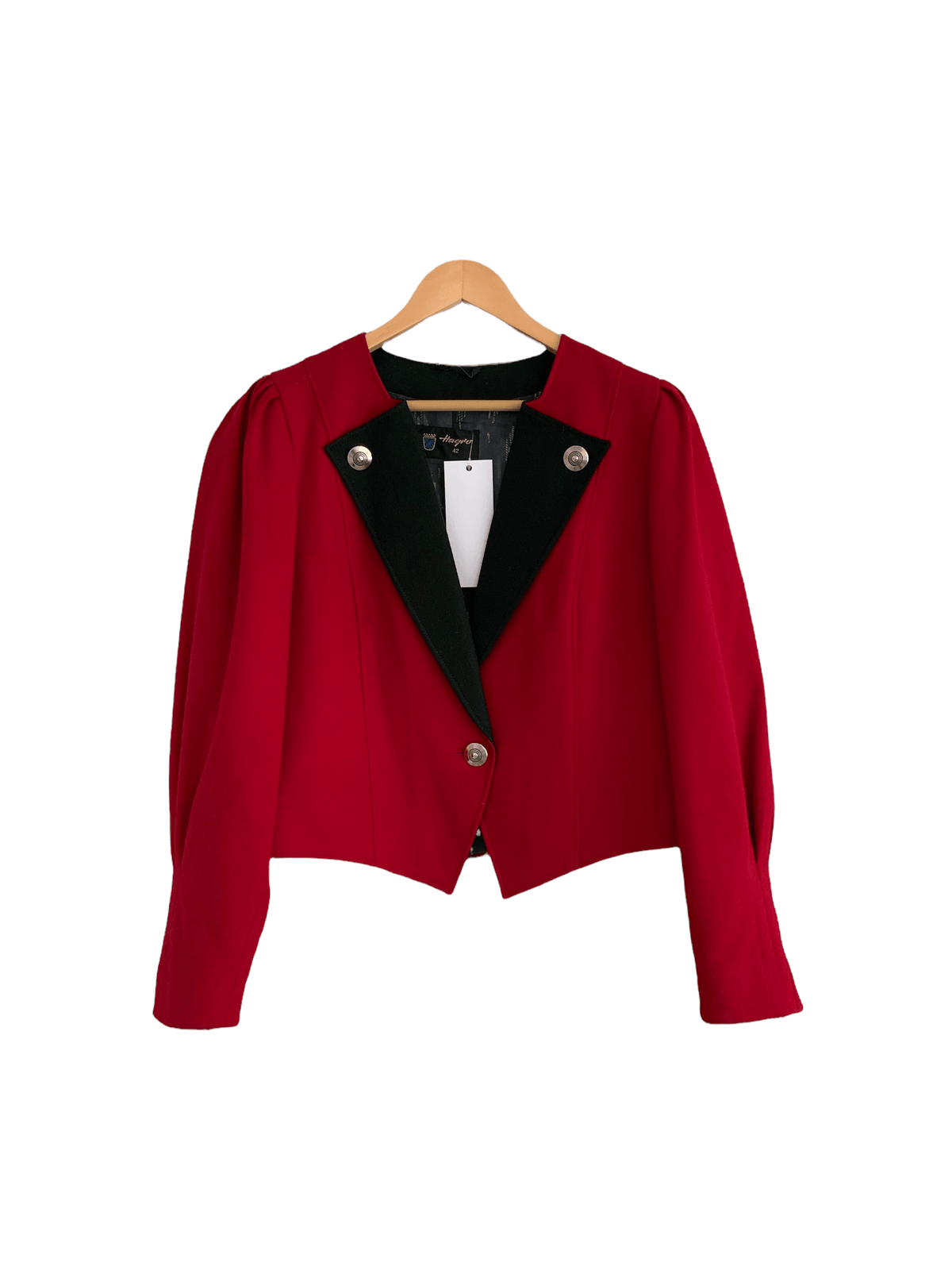 Hagro Wool Cropped Jacket Red EU42 UK Size M/L - Ava & Iva