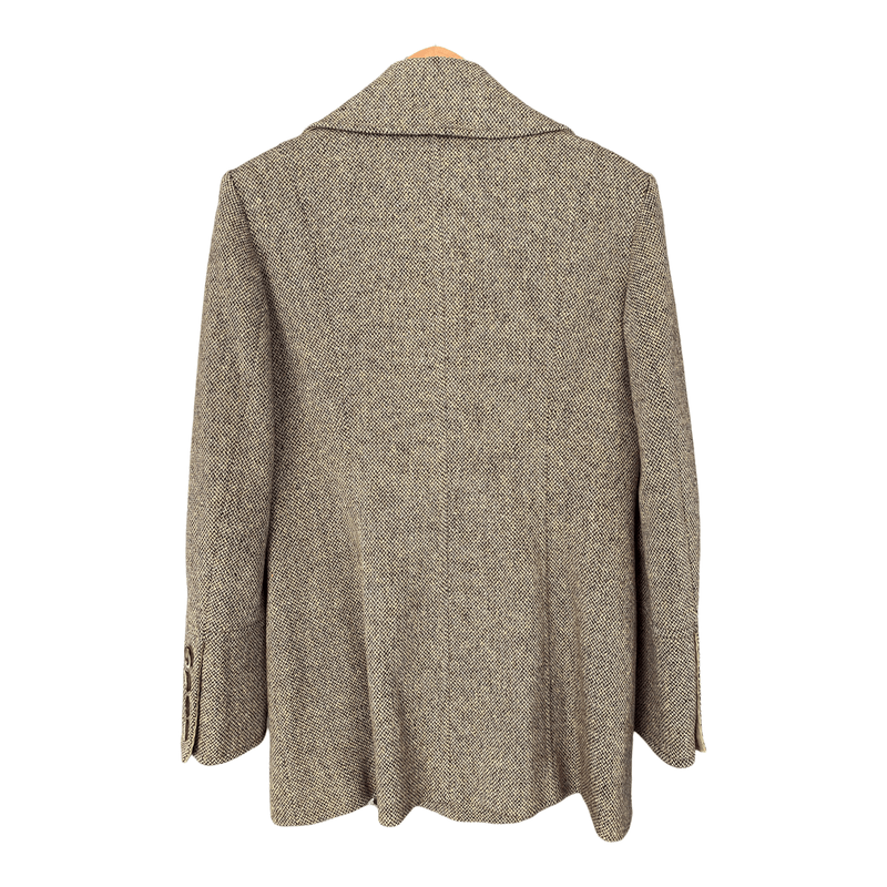 Paul Costelloe Dressage Brown Tweed Wool Jackets Double Breasted UK Size 12 - Ava & Iva