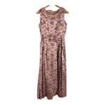 Unbranded Vintage Satin Brocade Sleeveless Evening Gown Maxi Dress Lilac Black Floral Print UK Size 10 - Ava & Iva