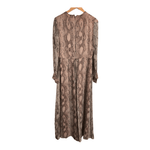 Clive Byrne Vintage Long Sleeve Maxi Dress Brown Snake Print UK Size 12 - Ava & Iva