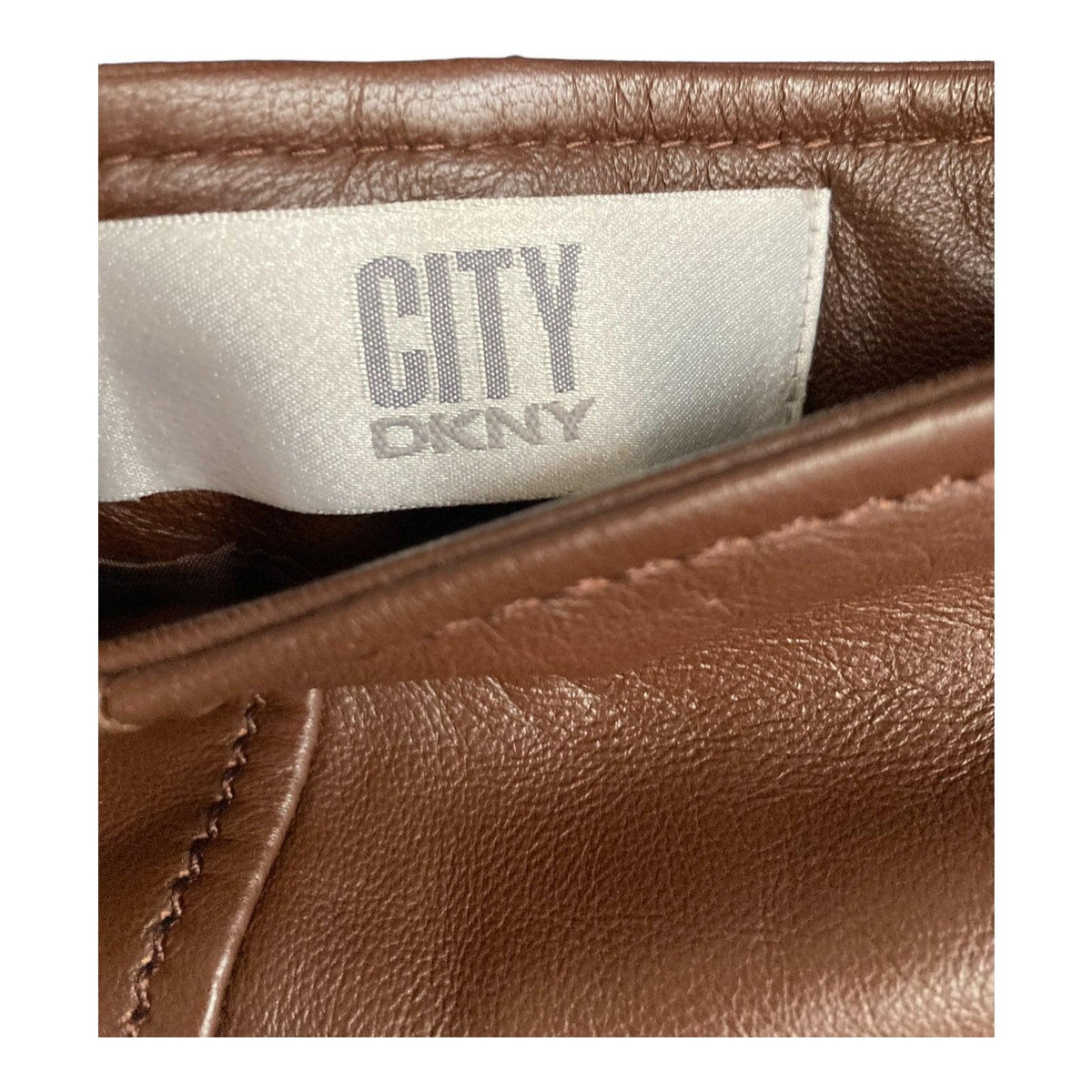 DKNY Leather Brown Skirt UK Size 10 - Ava & Iva