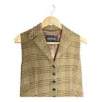 Moloh Wool Mid Brown Checked Sleeveless Dress UK Size 8 - Ava & Iva