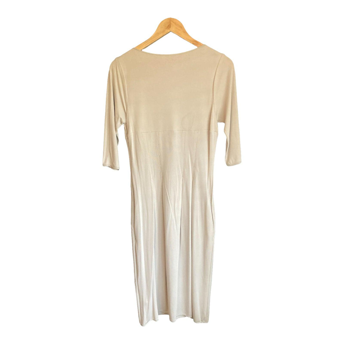 Amanda Wakeley Silk Cream 3/4 Sleeve Dress UK Size 12 - Ava & Iva