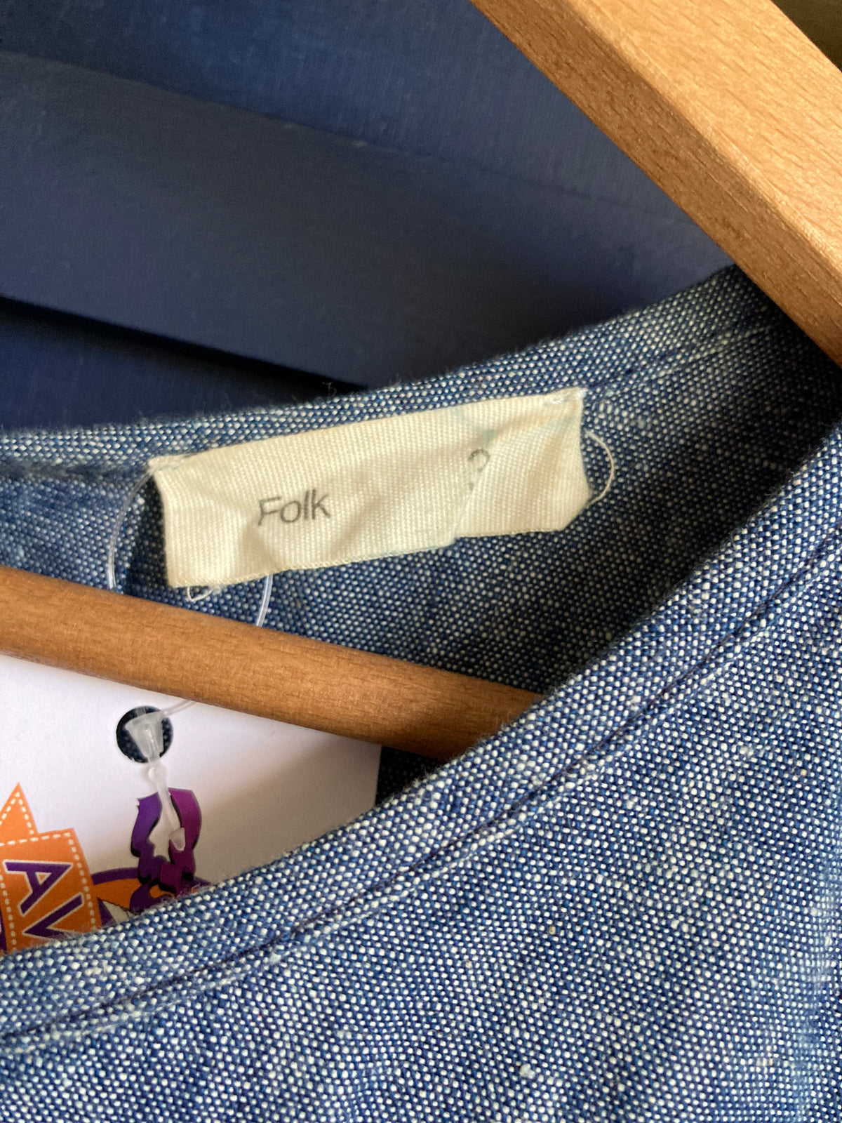 Folk Cotton Denim Sleeveless Dress Size 3 UK Size Medium - Ava & Iva