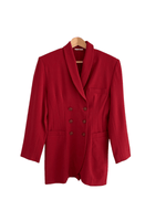 Vintage Claude Barthelemy Wool Double Breasted Jacket Red UK Size M - Ava & Iva