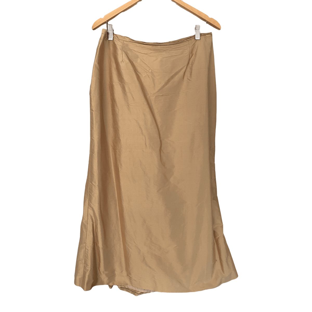 Julia Cash Couture Gold Silk Long Skirt UK Size 14 - Ava & Iva
