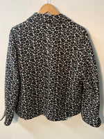 Gerard Darel Jacket Black and White Print Cotton Mix BNWT UK Size 14 RRP £230 - Ava & Iva