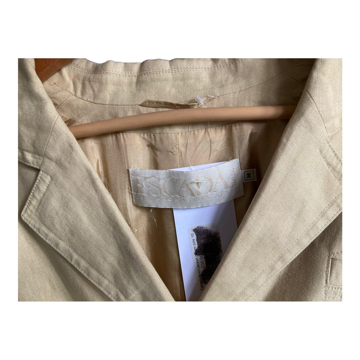 Escada Linen Pale Yellow Long Sleeved Jacket UK Size 8 - Ava & Iva