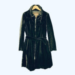 Alleggri Velvet Black Long Sleeved Coat UK Size 8 - Ava & Iva