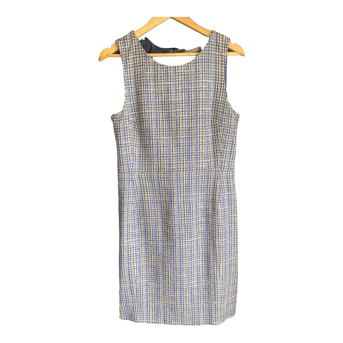 Jigsaw Blue Tweed Effect Sleeveless Dress UK Size 12 - Ava & Iva