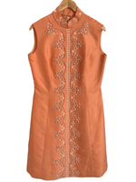 Colette Couture Colwyn Bay Est. Polyester Sleeveless Midi Dress Peach Embellished L UK Size 14-16 - Ava & Iva
