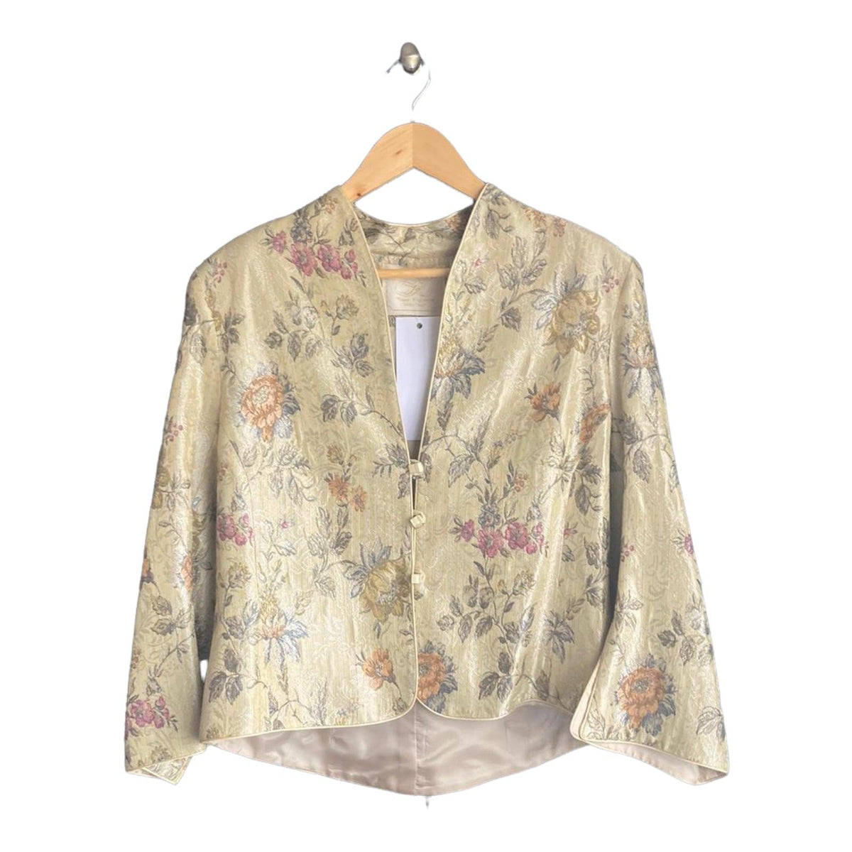 Kirsten Krog Silk Gold two Piece jacket and Sleeveless Top UK Size 14 - Ava & Iva