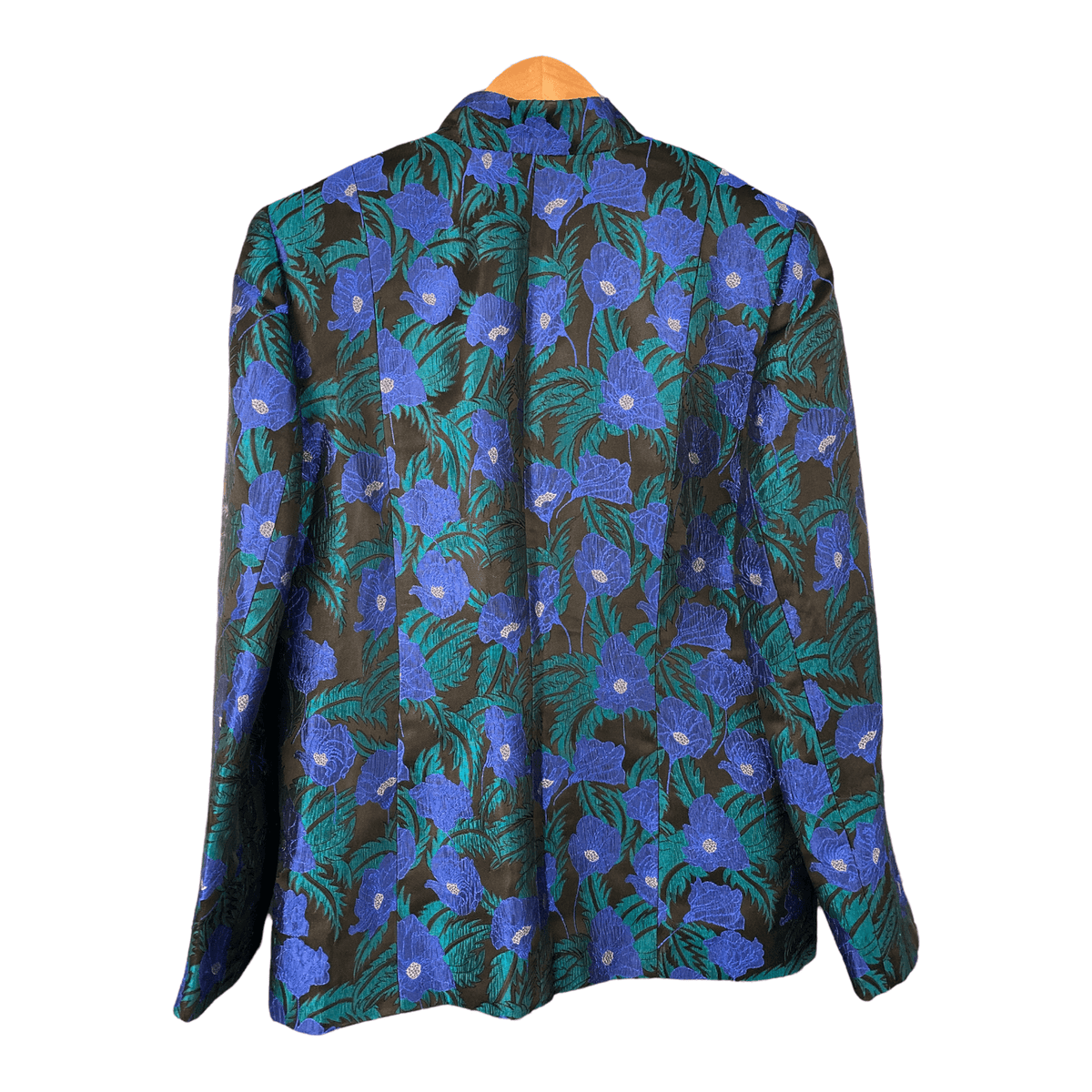 Sautter Single Breasted Jacket Blue and Green Floral UK Size 12 - Ava & Iva