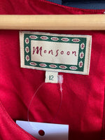 Monsoon Silk Red Sleeveless Dress UK Size 12 - Ava & Iva