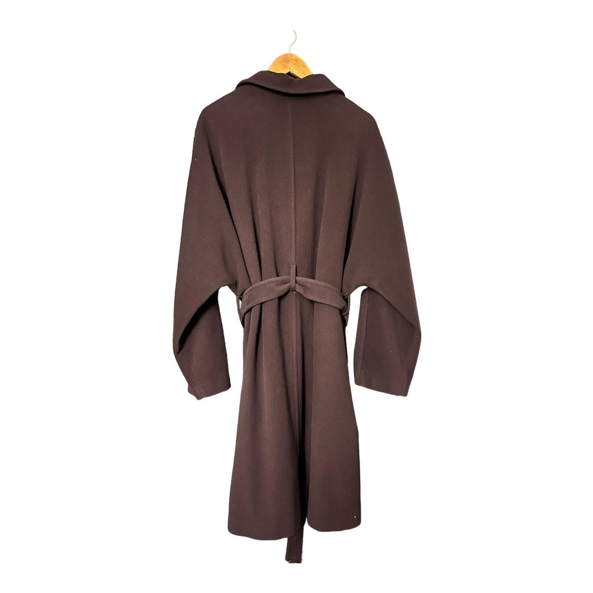 Jaeger Wool & Cashmere Blend Dark Brown Long Sleeved Coat UK Size XL - Ava & Iva