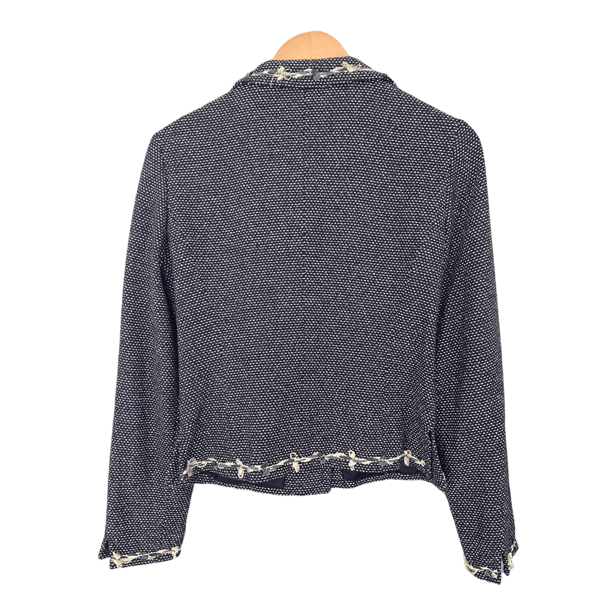 L.K.Bennett Cotton Mix Jacket Navy Blue Lined UK Size 10 - Ava & Iva