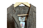 Eastext Wool Mix Brown & Cream Herringbone Long Sleeved Coat UK Size 12 - Ava & Iva