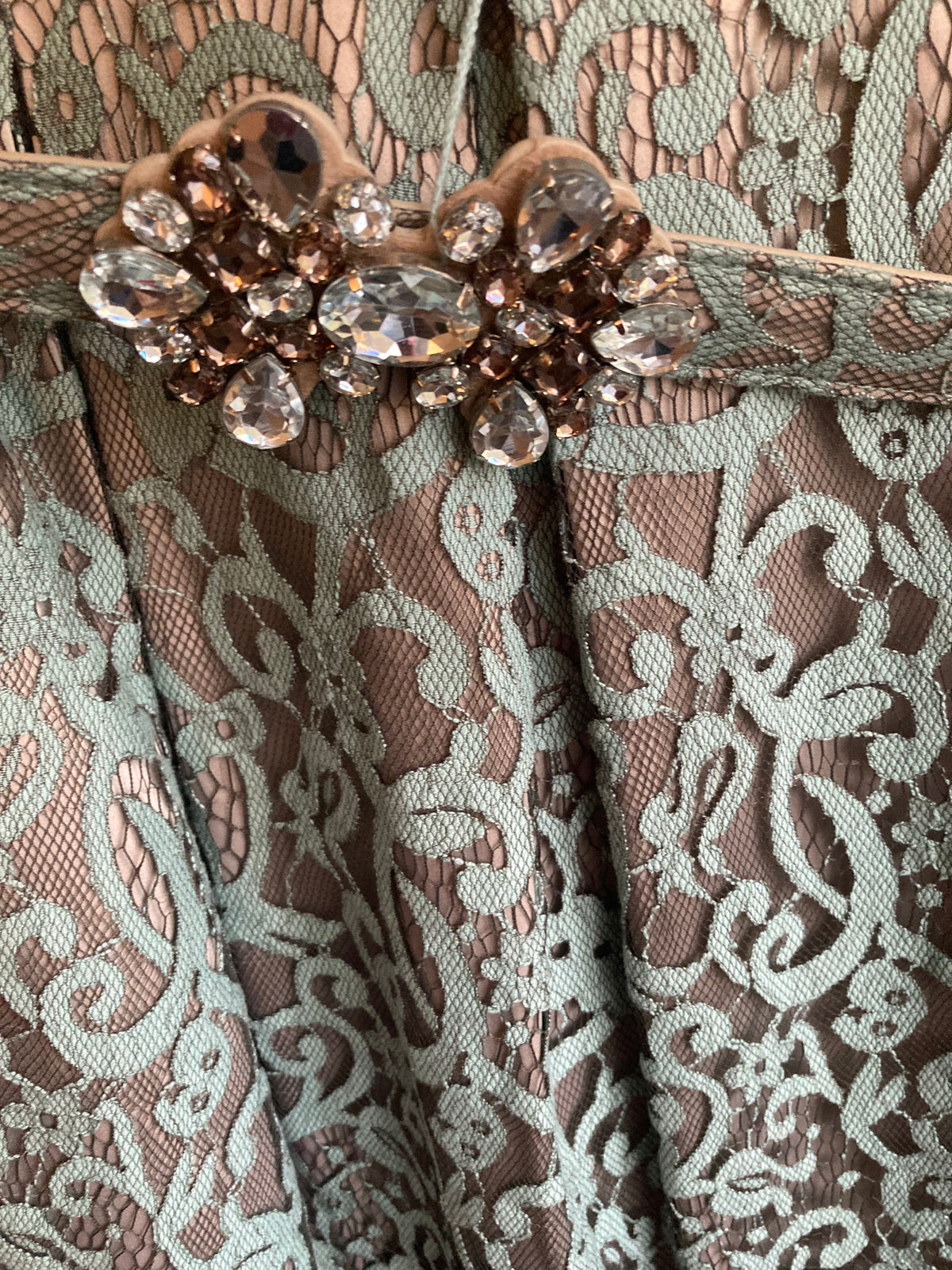 Eliza J Mint Green And Charcoal Lace Sleeveless Dress UK Size 16 - Ava & Iva