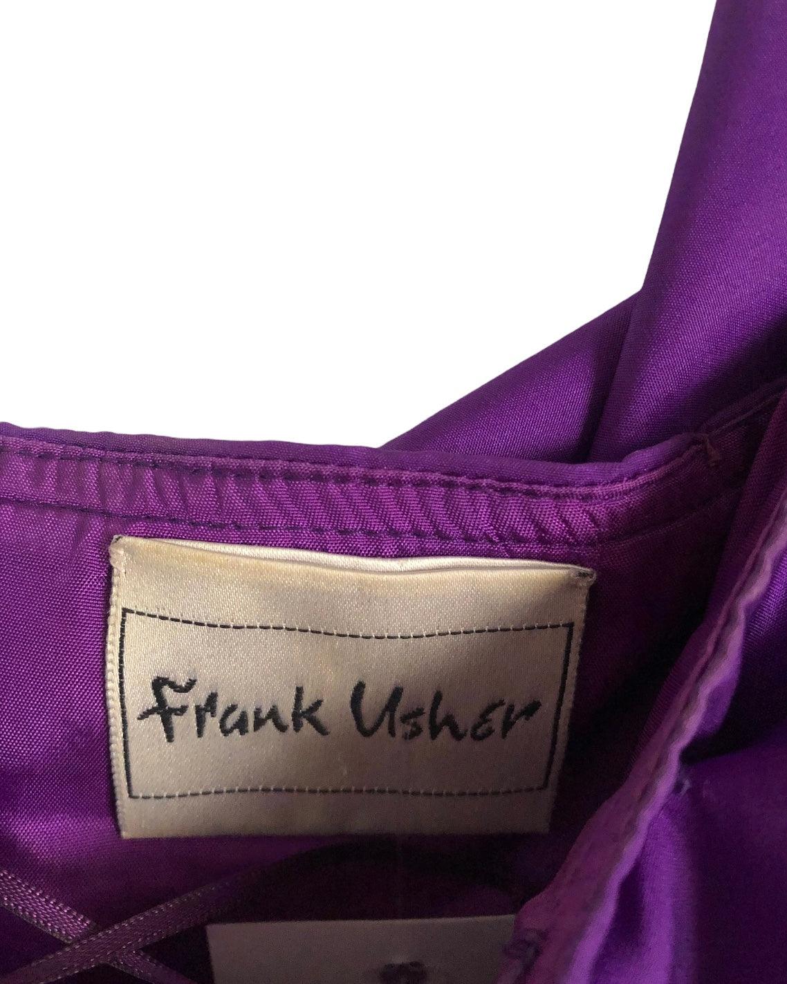 Frank Usher Vintage Strapless Sleeveless Cocktail Maxi Dress Purple S UK Size 6-8 - Ava & Iva