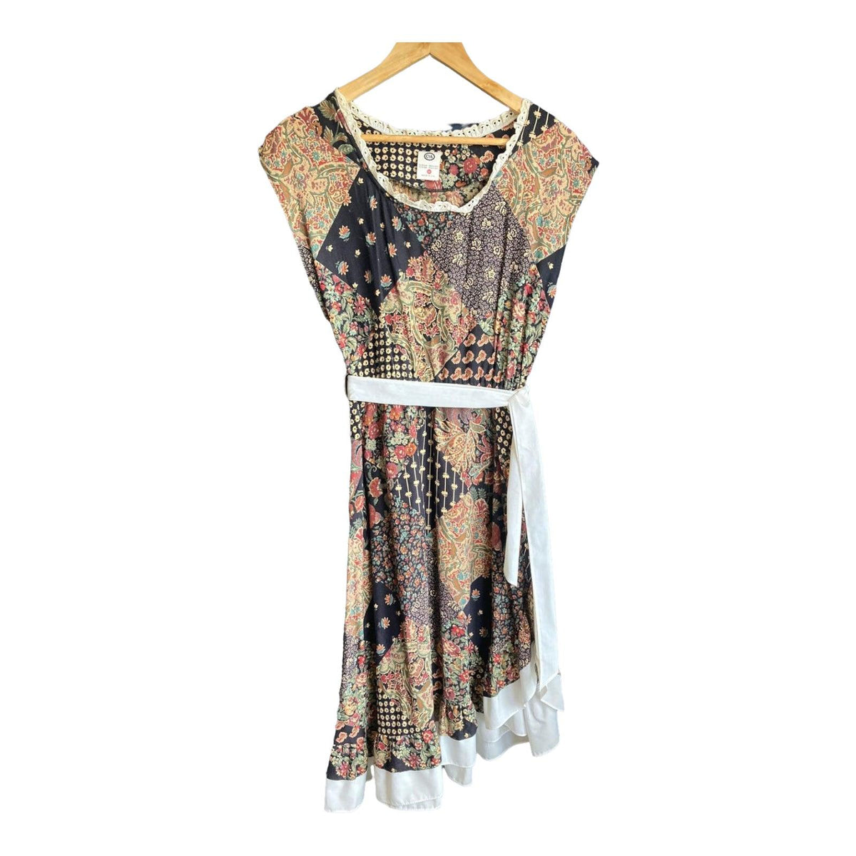 C&A Black And Rust patterned Sleeveless Dress UK Size 12 - Ava & Iva