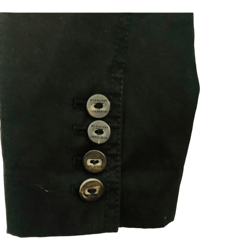 Burberry Vintage Cotton Linen Blend Day Evening Jacket Black UK Size 10-12 - Ava & Iva
