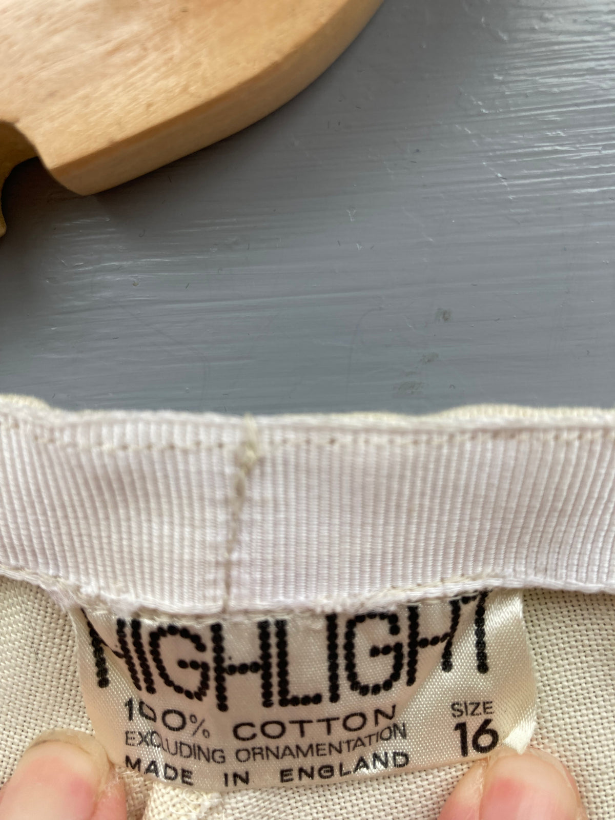 Highlight Cotton Cream With Floral Pattern Wide Leg Trousers UK Size 16 - Ava & Iva