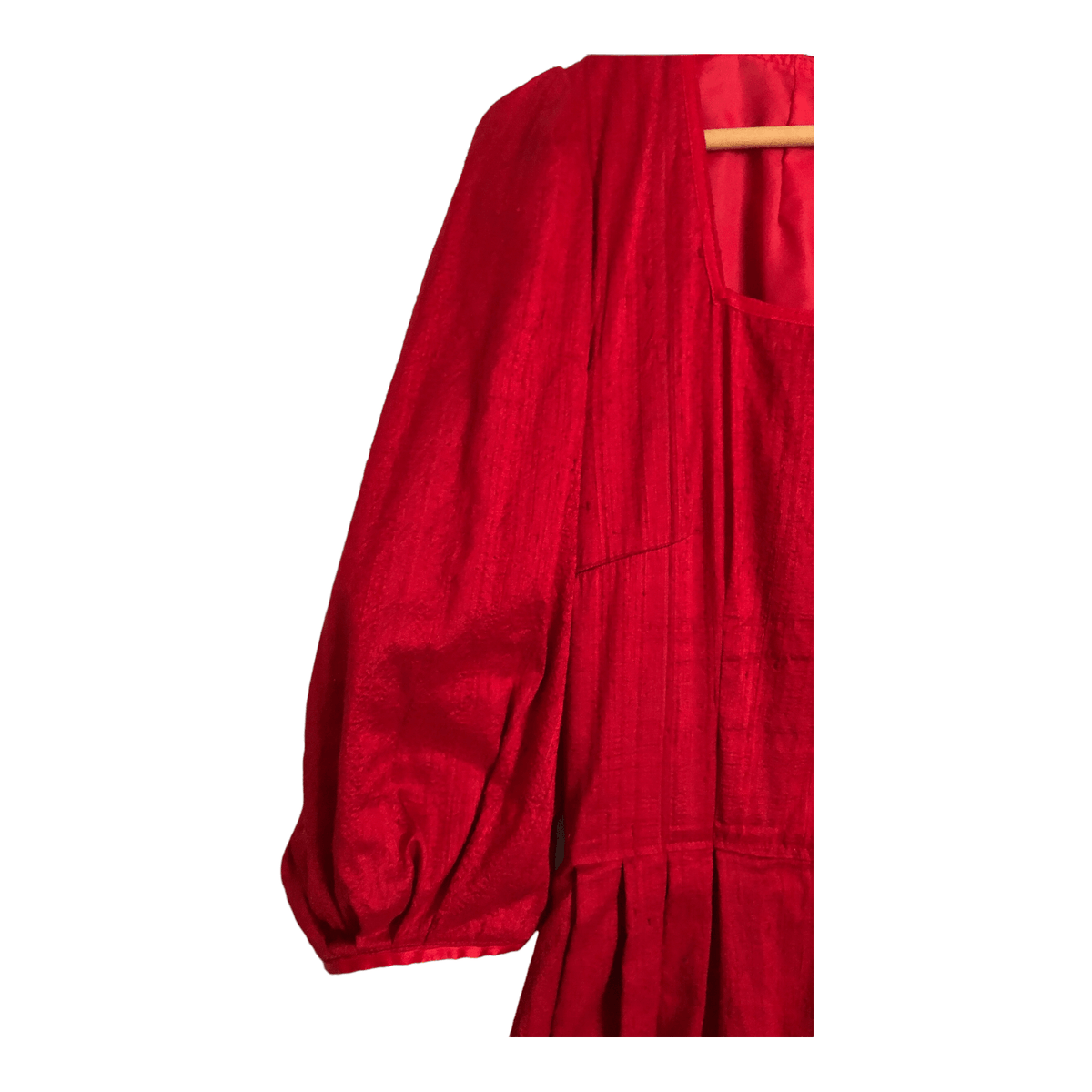 Unbranded Vintage Silk Half Sleeve Maxi Dress Scarlet Red UK Size 10-12 - Ava & Iva