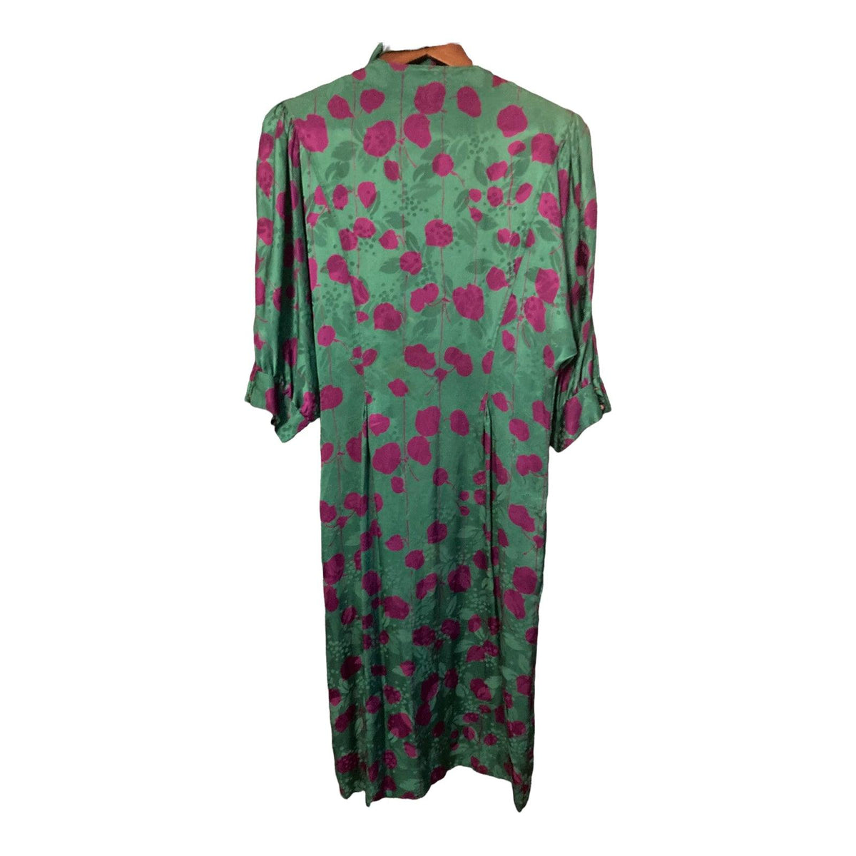 La Gatta Green and Purple Patterned 3/4 Sleeved Dress UK Size 12/14 - Ava & Iva
