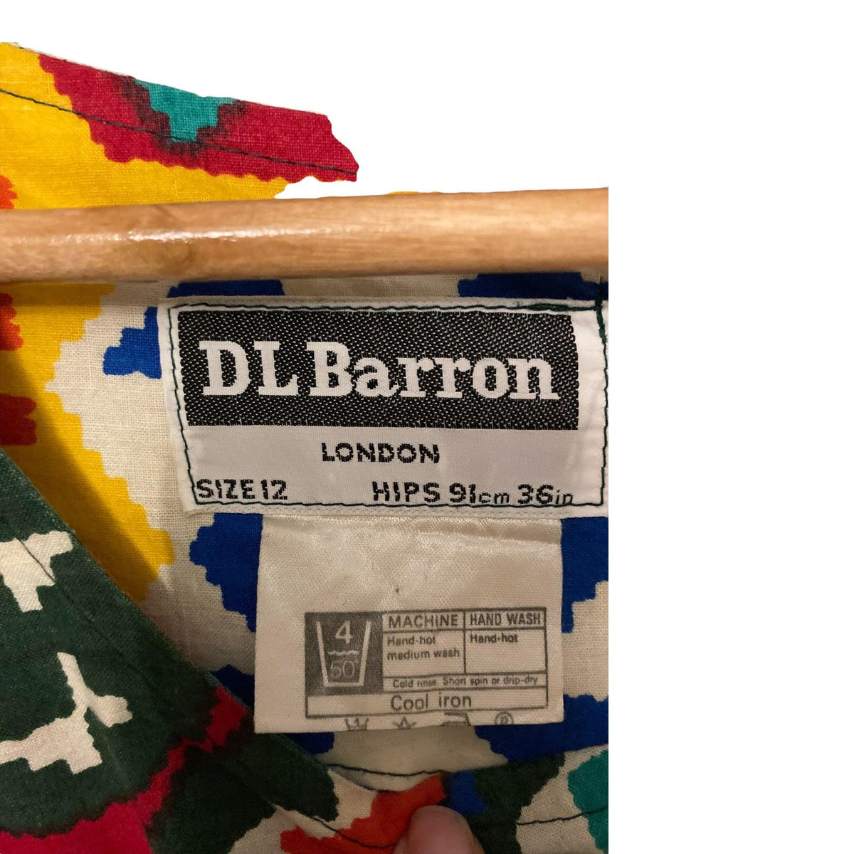 DL Barron Cotton Multi-Coloured Short Sleeved Dress UK Size 12 - Ava & Iva