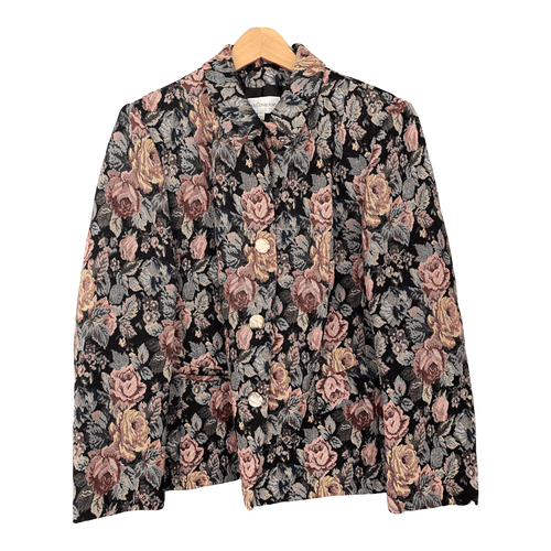Gray & Osbourn Jacket Floral Tapestry Black and Pink. UK Size 20 - Ava & Iva