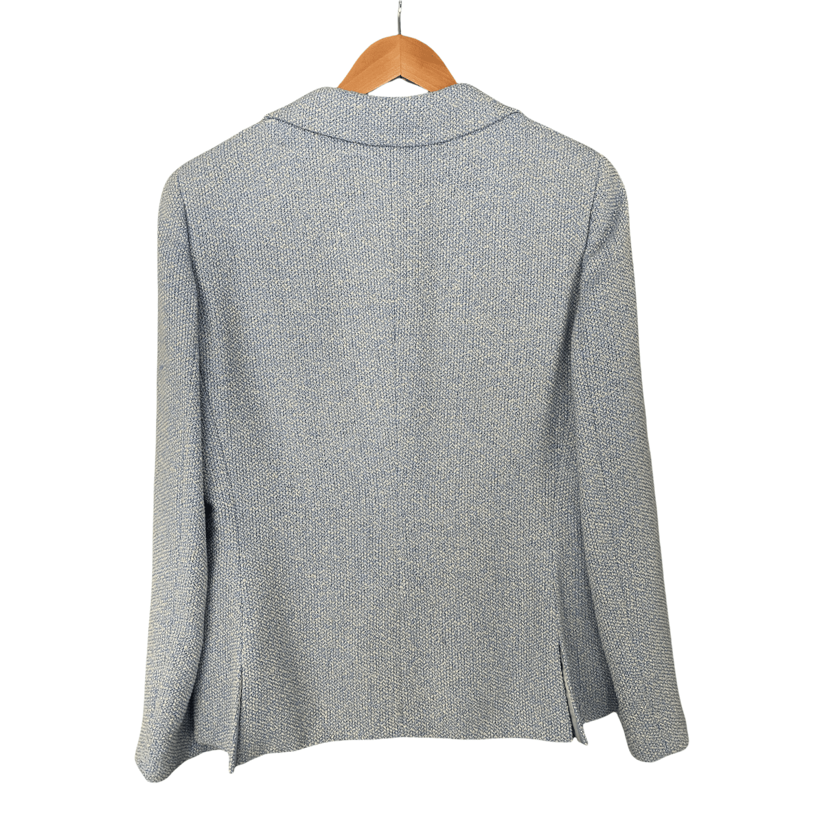 Armani Blue Cotton Mix Jacket Fully Lined with Zip Front IT40 UK Size 8/10 - Ava & Iva