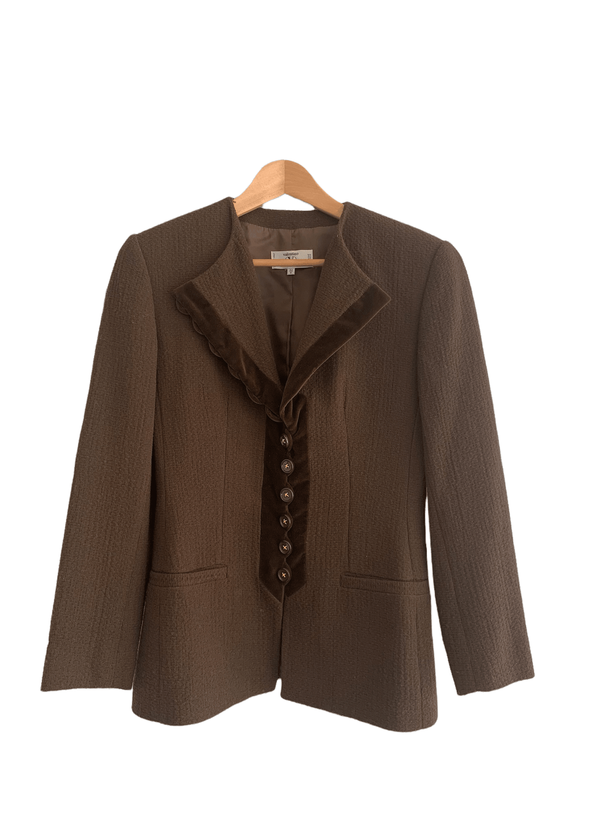 Valentino Single Breasted Jacket Brown IT 42 UK Size 10 - Ava & Iva