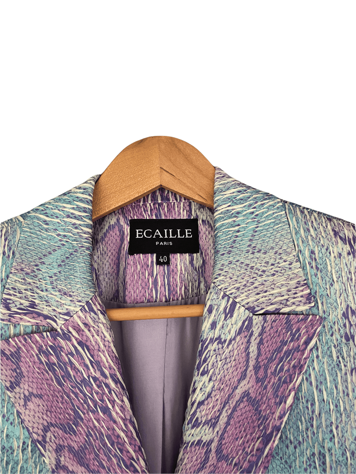 Ecaille Paris Pink and Green Snakeskin Pattern Jacket Size 40 UK Size 10 - Ava & Iva