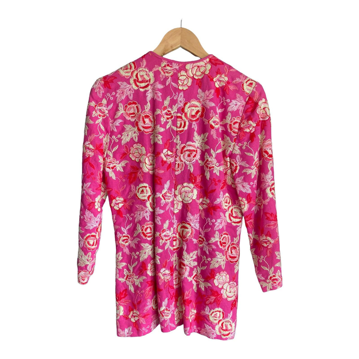 Vintage Cerise Embroidered Long Sleeved Jacket UK Size 10 - Ava & Iva