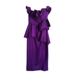Frank Usher Vintage Strapless Sleeveless Cocktail Maxi Dress Purple S UK Size 6-8 - Ava & Iva