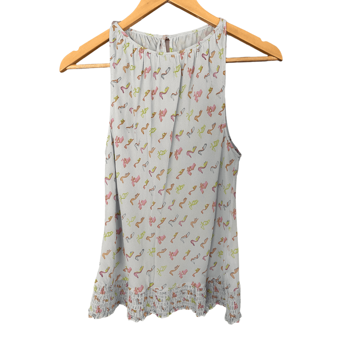 Fenn Wright & Mason Two Piece Silk Top & Skirt Kight Blue Shoe PatternUK Size 10/12 - Ava & Iva