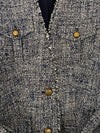 Michael Kors Blue Boucle Style Blue Jacket with Brass Buttons US8 UK Size 12 - Ava & Iva