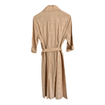Burberry London 100% Cotton Short Sleeve Designer Shirt Dress Beige Size M - Ava & Iva