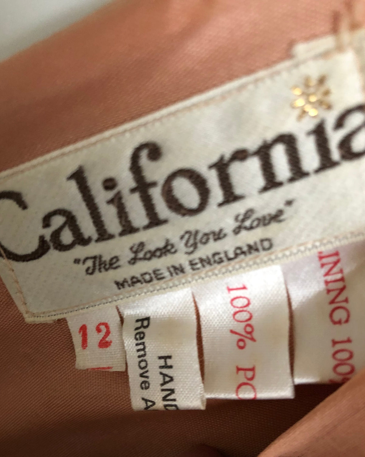 California Vintage Sleeveless Maxi Bow Dress Evening Gown Peach UK Size 10 - Ava & Iva