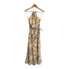 Coast 100% Polyester Sleeveless Halterneck Lemon & Grey Floral Print Dress BNWT UK Size 8 - Ava & Iva
