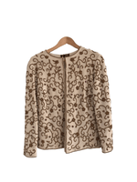 Jo Knitwear London Embellished 100% Wool Jacket Beige UK Size 10/12 - Ava & Iva