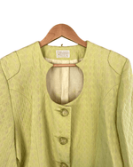 Regine Vintage Womens Jacket Round Scoop Neck Wonderful Buttons Green UK 14 16 - Ava & Iva