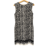 Jaeger Cream and Black Linen Mix Abstract Pattern Sleeveless Dress UK Size 12 - Ava & Iva