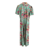 Vintage Ken Rose 100% Cotton Short Sleeve Tunic Maxi Dress Green Pink Floral Print UK Size 12 - Ava & Iva