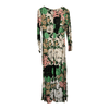Benina London Vintage 7/8 Sleeve Maxi Dress Green Multi Floral Print UK Size 10-12 - Ava & Iva