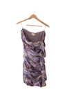 Elizabeth and James Strapless Silk Mini Dress Purple UK Size 10 - Ava & Iva