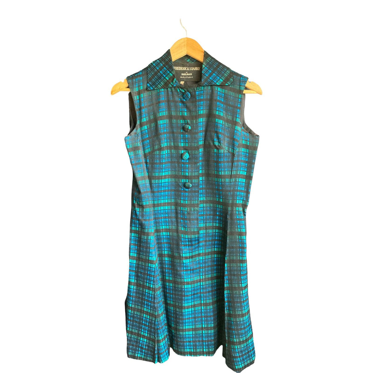 Frederick Starke Blue And Green Tartan Sleeveless Dress UK Size 10 - Ava & Iva